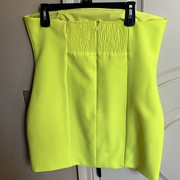 Retrofete Neon Yellow Strapless Mini Dress - Picture 8 of 8